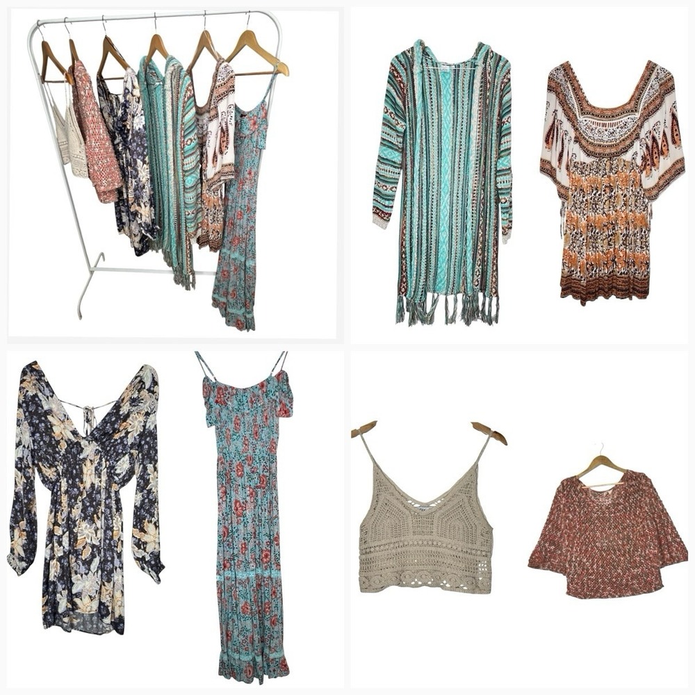 Women's Boho 6 Piece Clothing Lot Free People & Similar Styles EUC! S~S/M